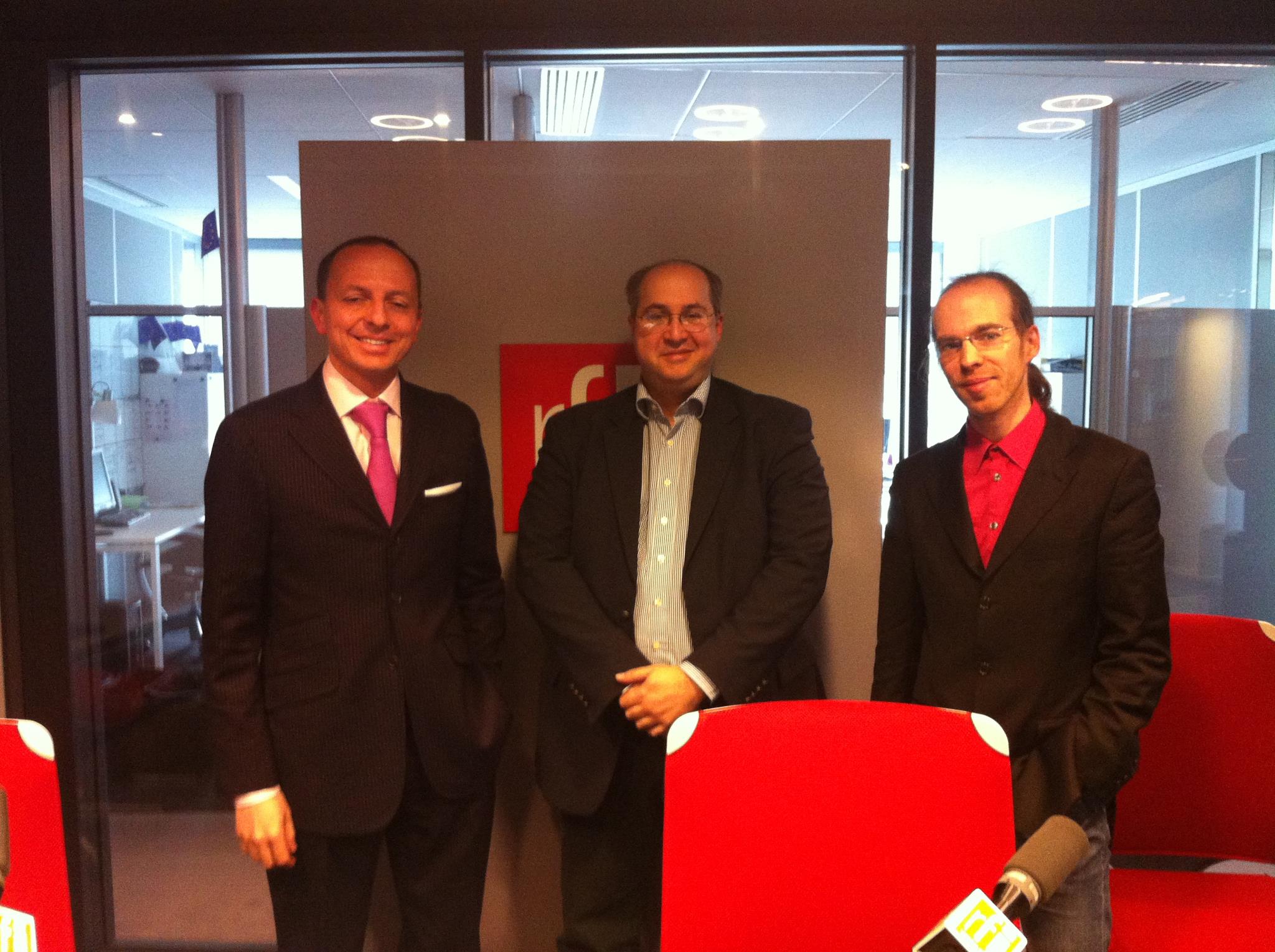 Bertrand Ferrier au côté de Jean-François Cadet et d'Enrico Bernardo. (Photo : Leslie Carretero)