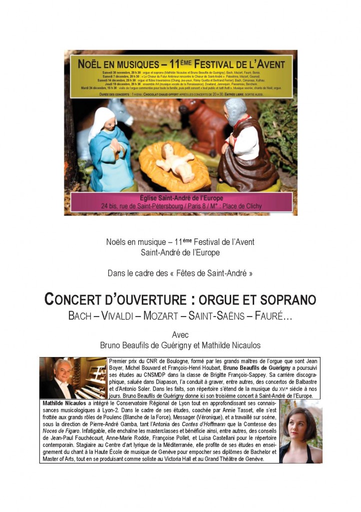 Programme concert 30/11/13