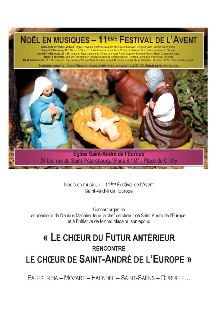 Concert organisé par Bertrand Ferrier, le 7 décembre à 20 h 30 (Paris 8).