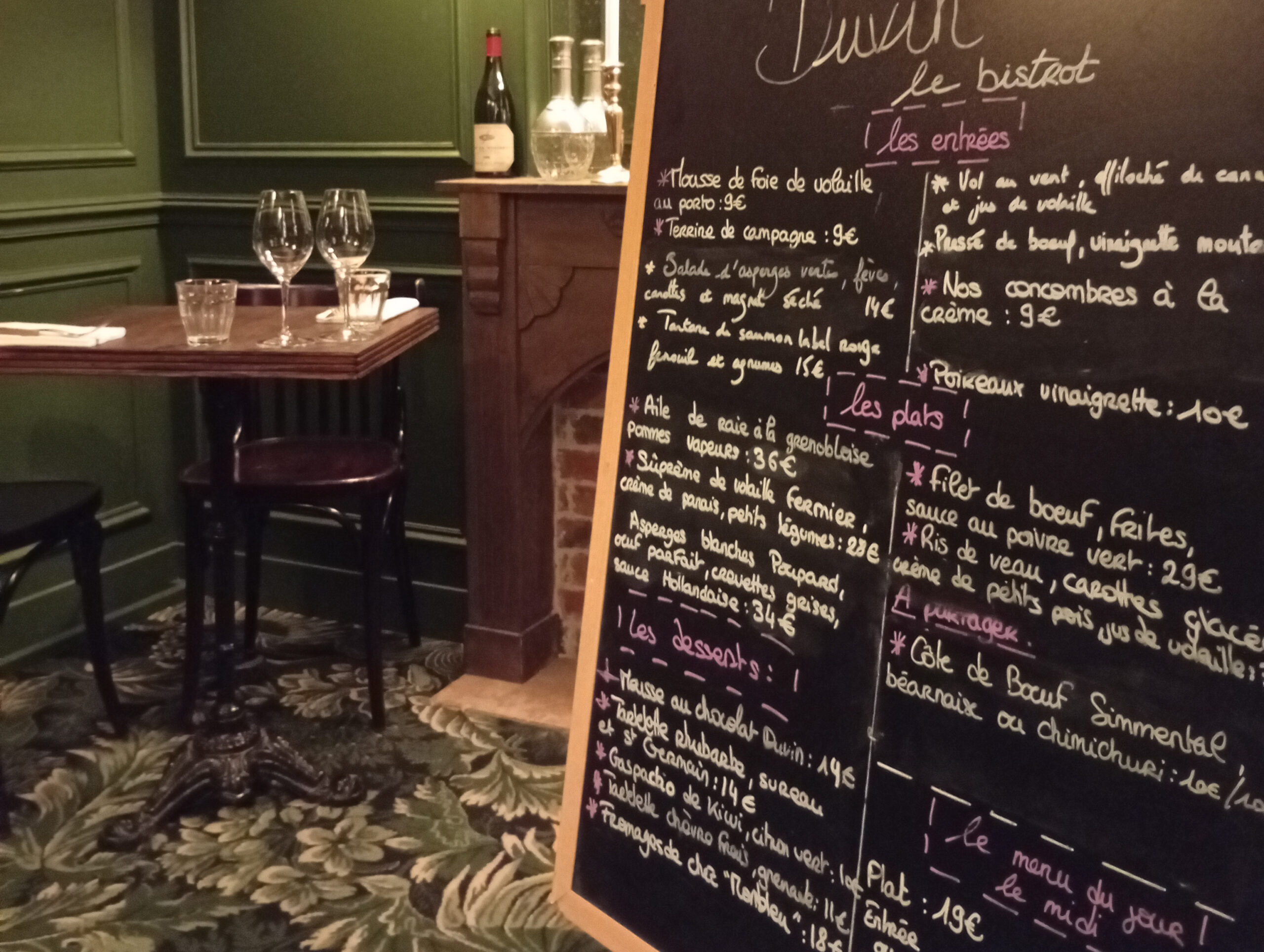 Restaurant Duvin, Paris 9, 25 avril 2025