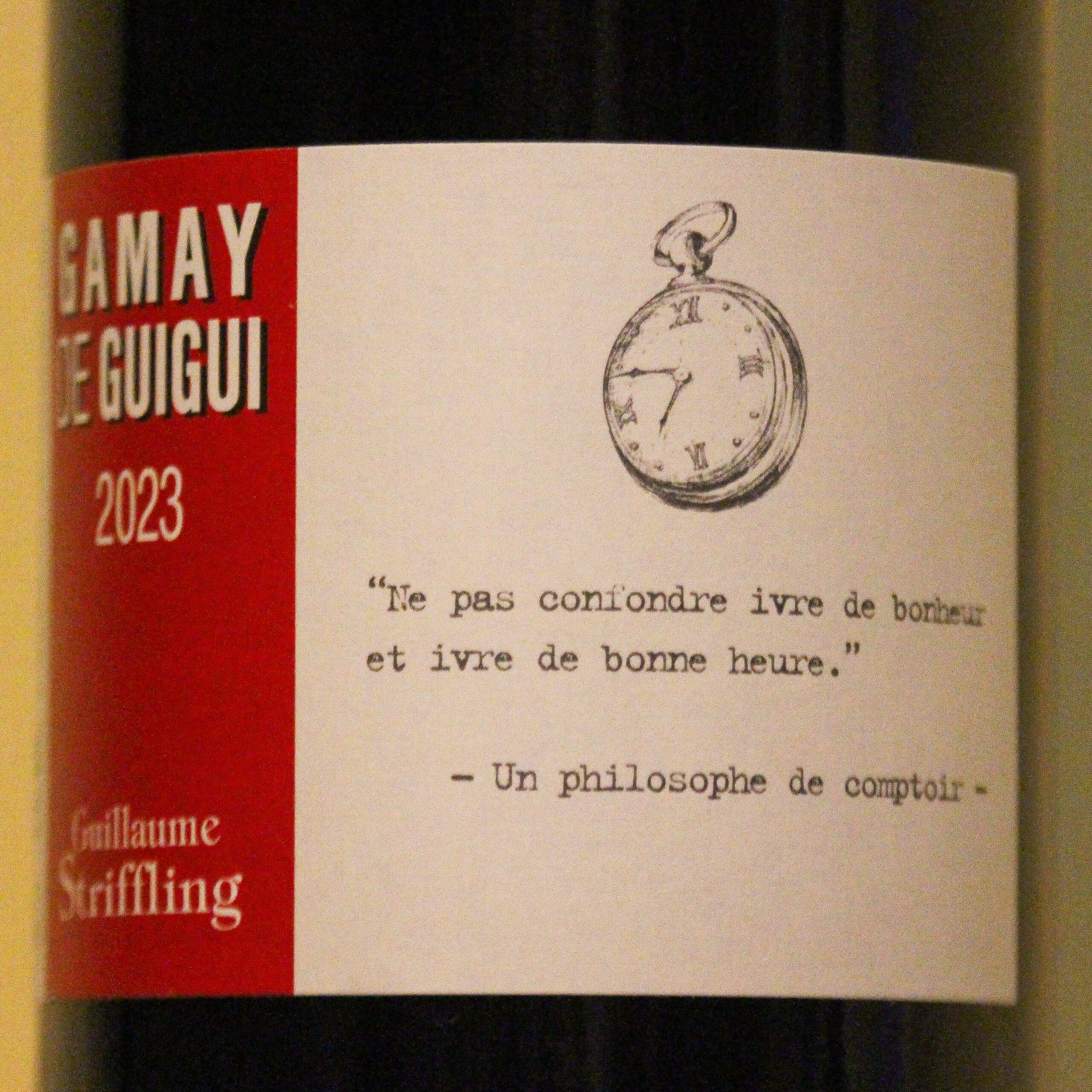 Fruits de la vigne – Domaine Striffling, « Le gamay de Guigui » 2023