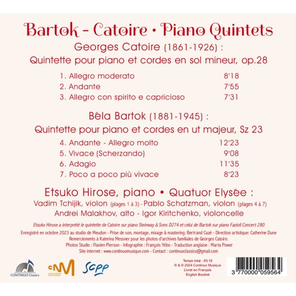 Quintettes de Bartók et Catoire (Continuo) – 2/6
