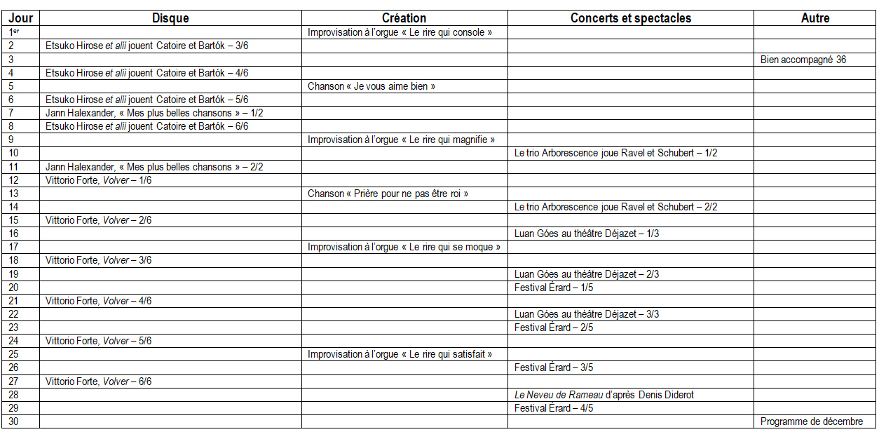 Demandez l’programme !